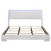 Felicity Wood Eastern King LED Panel Bed White High Gloss