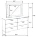 Felicity 6-drawer Dresser with LED Mirror White High Gloss