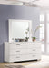 Felicity 6-drawer Wood Dresser with Mirror White High Gloss