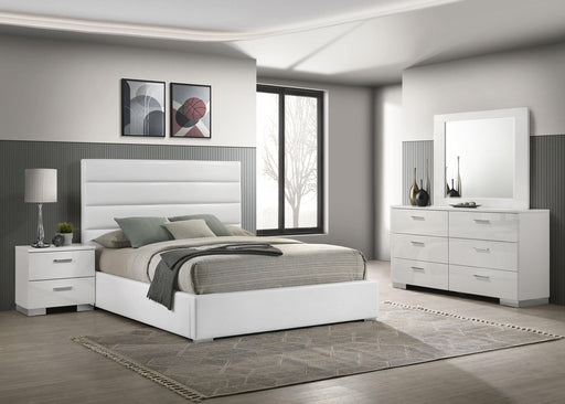 Felicity 4-piece Eastern King Bedroom Set White High Gloss