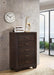 Kauffman 5-drawer Bedroom Chest Dark Cocoa