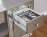 Leighton Vanity Table and Stool Set Metallic Mercury