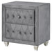 Deanna Upholstered 2-drawer Nightstand Grey