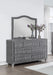 Deanna 7-drawer Upholstered Dresser with Mirror Grey