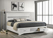 Miranda 51-inch Wood Eastern King Storage Panel Bed White