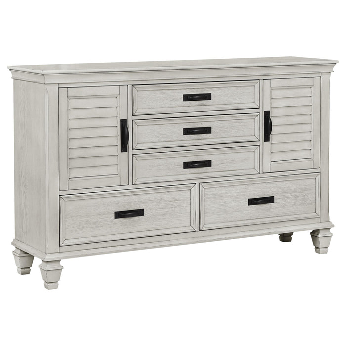Franco 4-piece Eastern King Bedroom Set Distressed White