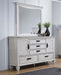 Franco 5-drawer Dresser with Mirror Distressed White