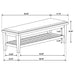Franco Fabric Upholstered Bench with Shelf Distressed White