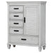 Franco 5-drawer Door Chest Distressed White