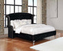 Deanna Upholstered Eastern King Wingback Bed Black
