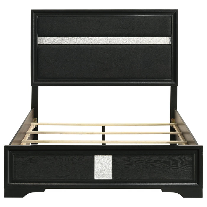 Miranda 54-inch Upholstered Full Panel Bed Black