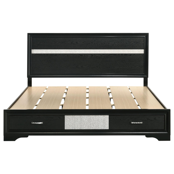 Miranda 51-inch Wood Eastern King Storage Panel Bed Black