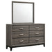 Watson 6-drawer Dresser with Mirror Grey Oak
