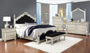 Heidi Upholstered Tufted Bench Metallic Platinum