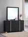 Marceline 6-drawer Dresser with Mirror Black