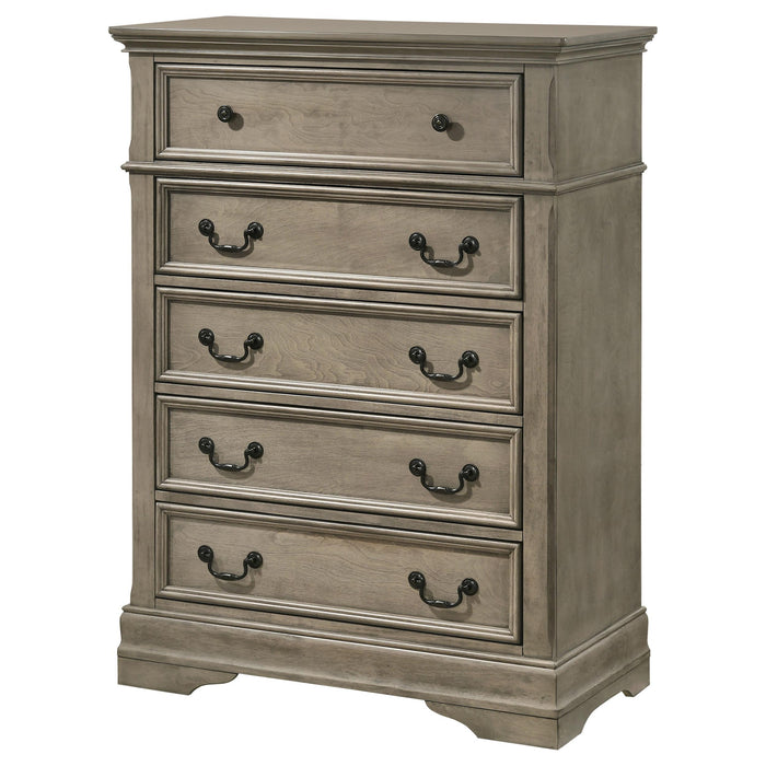 Manchester 5-drawer Bedroom Chest Wheat Brown