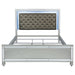 Gunnison Wood Eastern King LED Panel Bed Silver Metallic