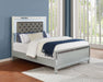 Gunnison Wood Queen LED Panel Bed Silver Metallic
