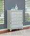 Gunnison 5-drawer Bedroom Chest Silver Metallic