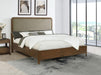 Maderia 57-inch Upholstered California King Panel Bed Walnut