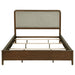 Maderia 57-inch Upholstered California King Panel Bed Walnut