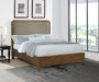Maderia 57-inch Upholstered Queen Panel Bed Walnut