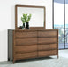 Maderia 8-drawer Dresser and Mirror Walnut