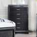 Cappola 5-drawer Bedroom Chest Black