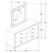 Melody 6-drawer Upholstered Dresser with Mirror Grey