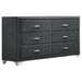 Melody 6-drawer Upholstered Dresser Grey