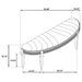 Evangeline Curved Fabric Upholstered Bench Silver Oak