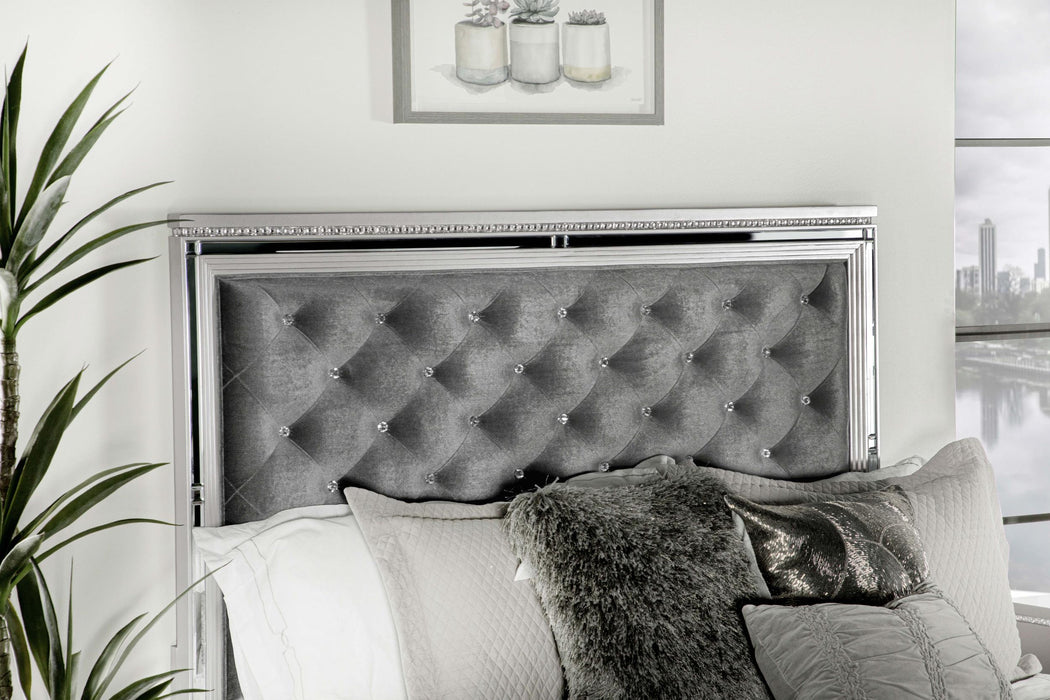 Eleanor Wood Eastern King Panel Bed Metallic Mercury