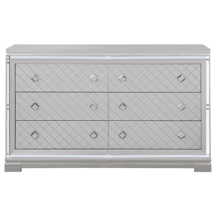 Eleanor 6-drawer Dresser Metallic Mercury