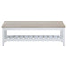 Bexhill Upholstered Rectangular Bench with Shelf White