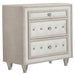 Antonella Upholstered 3-drawer Nightstand Ivory and Camel