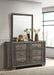 Janine 6-drawer Dresser with Mirror Grey