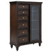 Andover 6-drawer Tempered Glass Door Chest Dark Oak