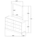 Cavelle 6-drawer Dresser and Mirror Black
