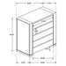 Lorenzo 5-drawer Bedroom Chest Dark Grey