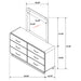 Amsbury 6-drawer Dresser and Mirror Nutmeg