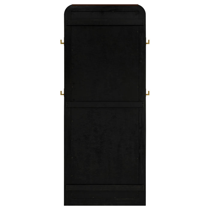 Arini Cane Weave Full Length Standing Floor Mirror Black