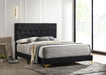 Kendall Upholstered California King Panel Bed Black