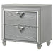 Veronica 2-drawer Nightstand Light Silver