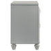 Veronica 2-drawer Nightstand Light Silver