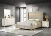 Lucia 4-piece Eastern King Bedroom Set Beige and White