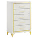 Lucia 5-piece Eastern King Bedroom Set Beige and White