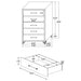 Lucia 5-piece Eastern King Bedroom Set Beige and White