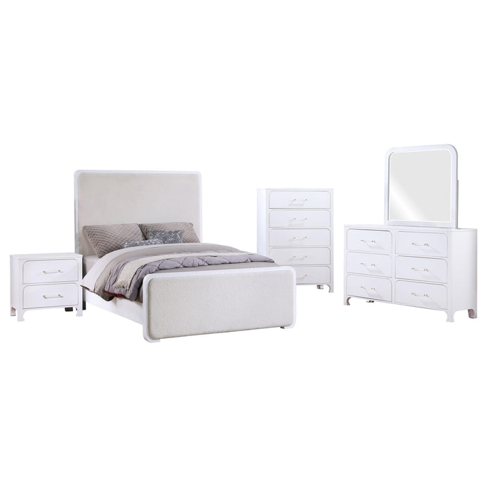Anastasia 5-piece Eastern King Bedroom Set Pearl White