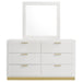 Caraway 6-drawer Dresser with Mirror White