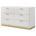 Caraway 6-drawer Dresser White